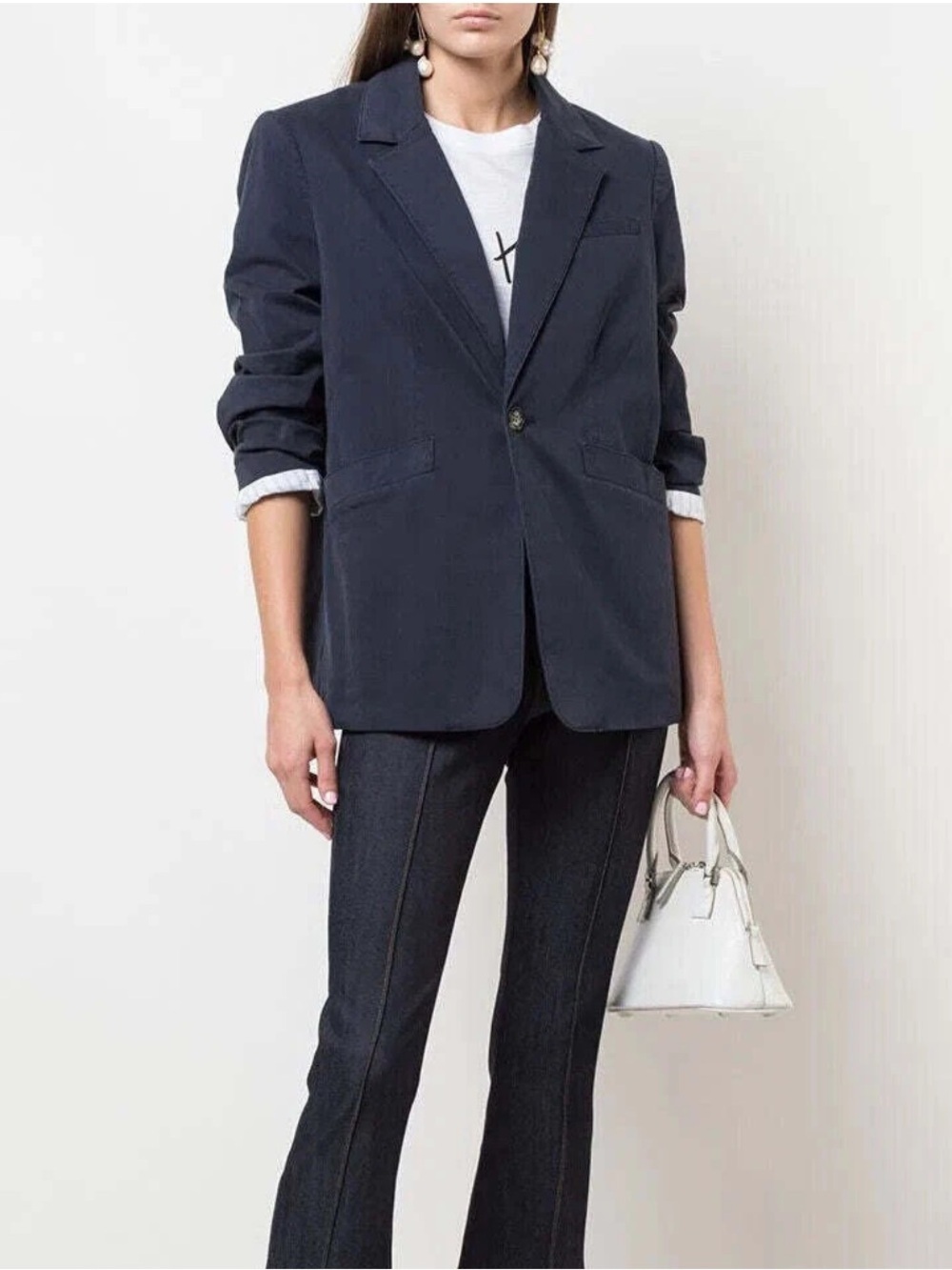 New Cinq à Sept Brooke Twill Blazer in Navy size 10